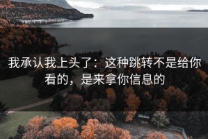 我承认我上头了：这种跳转不是给你看的，是来拿你信息的