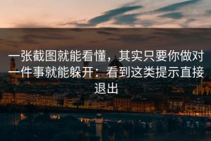 一张截图就能看懂，其实只要你做对一件事就能躲开：看到这类提示直接退出