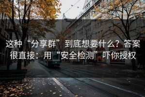 这种“分享群”到底想要什么？答案很直接：用“安全检测”吓你授权