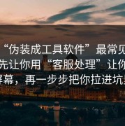 这种“伪装成工具软件”最常见的套路：先让你用“客服处理”让你共享屏幕，再一步步把你拉进坑里