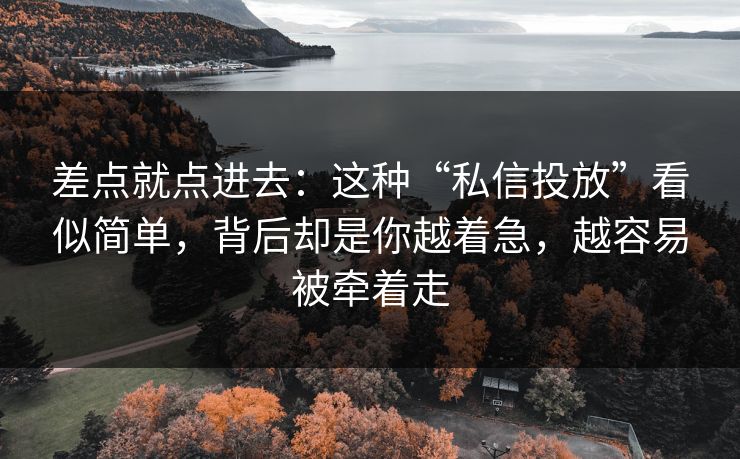 差点就点进去：这种“私信投放”看似简单，背后却是你越着急，越容易被牵着走
